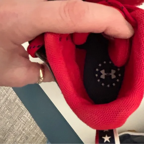 Under Armour Harper 6 Red White and Blue Boys Baseball Cleats Boys Size 3Y - Picture 6 of 12